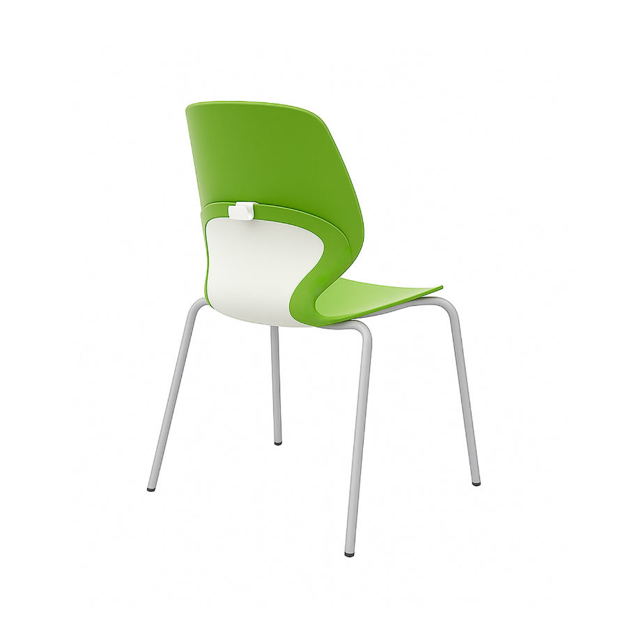 Учнівський стілець з ергономіч. 3-комп. поліпропілен. сидінням та гачком для речей на спинці, на круглій метал. трубі, р.г. №6, АЛМАНТ,500х570х900 мм,(h=460 мм)